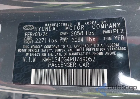2024 Hyundai Elantra Sel z USA, uszkodzony, nr VIN KMHLS4DG4RU749052